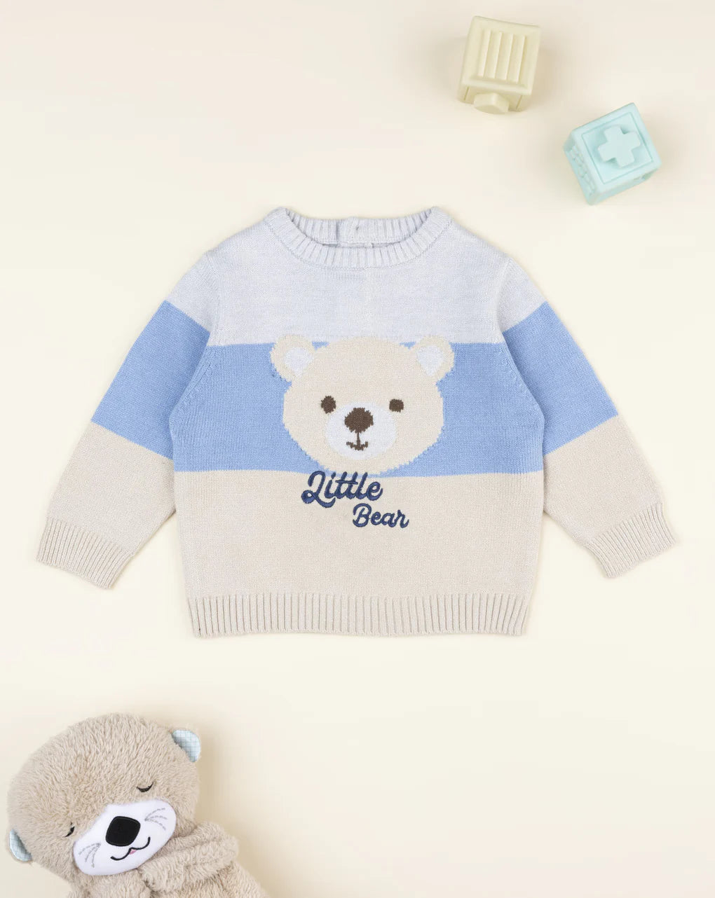 Prenatal Baby's light blue/beige tricot sweater Sweater