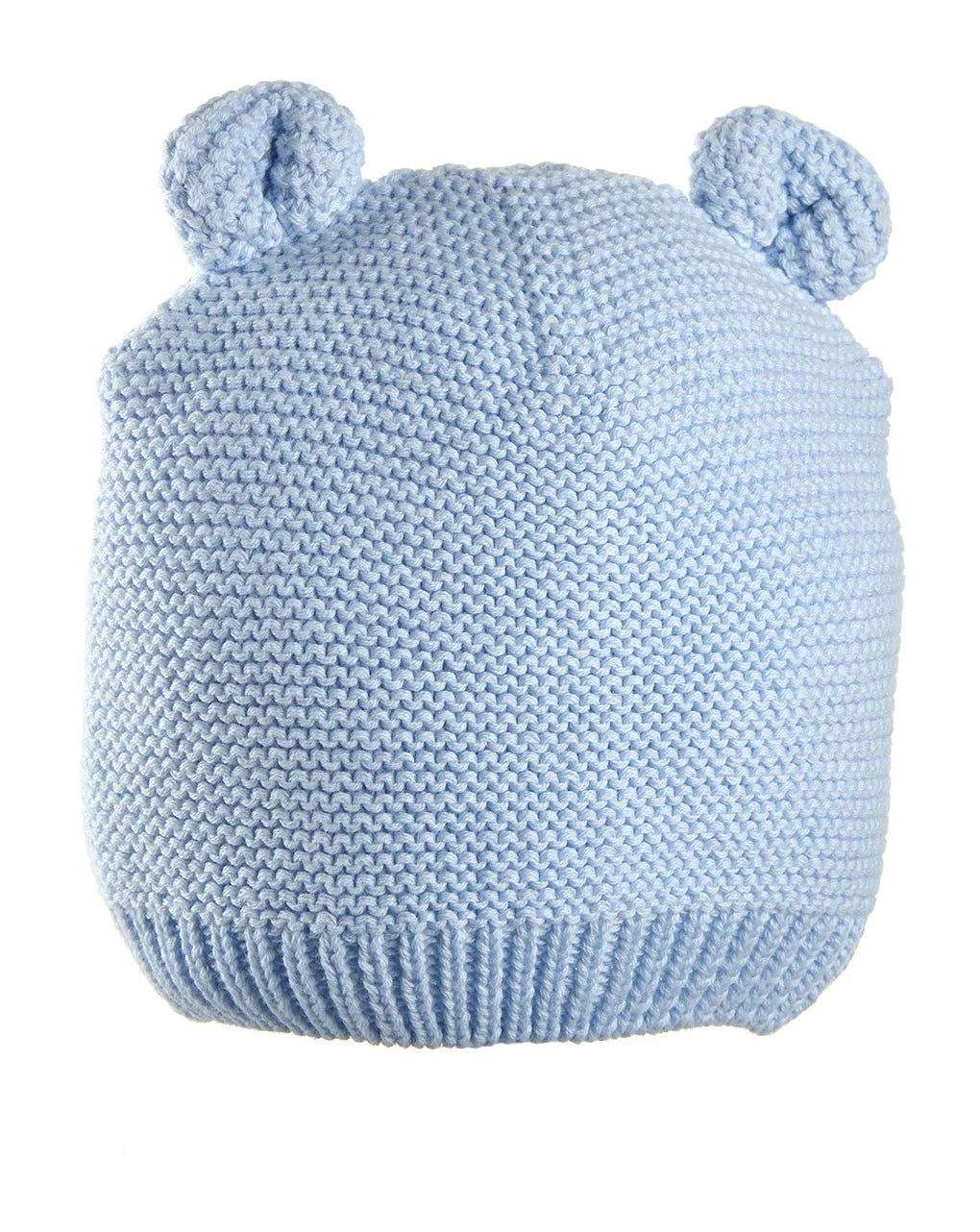 Prenatal Baby blue knitted hat with ears Beanie