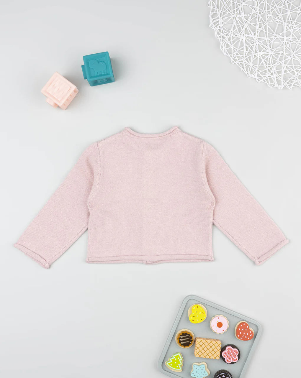 Prenatal Pink crew neck cardigan for girls Cardigan