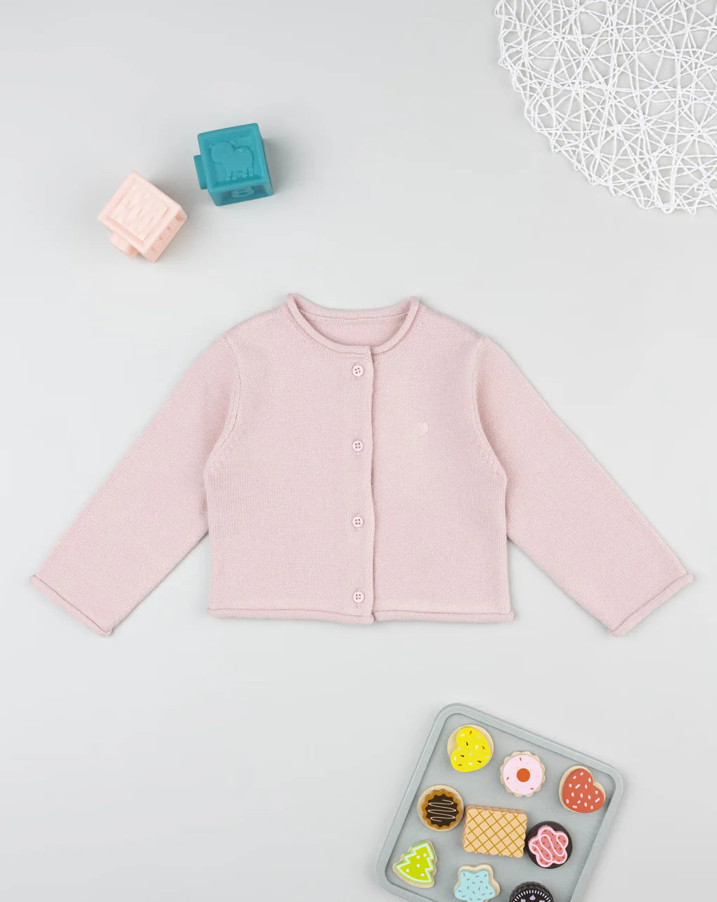 Prenatal Pink crew neck cardigan for girls Cardigan