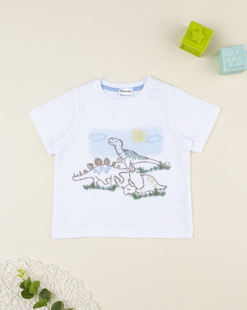 Prenatal Embroidered dinosaurs t-shirt for boys