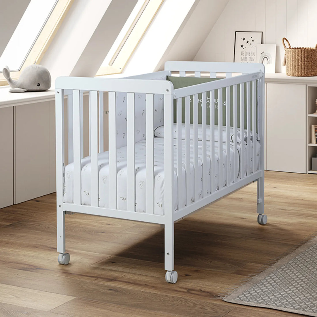 NORDIKA White Cot 120x60cm - Scandinavian Baby Bed