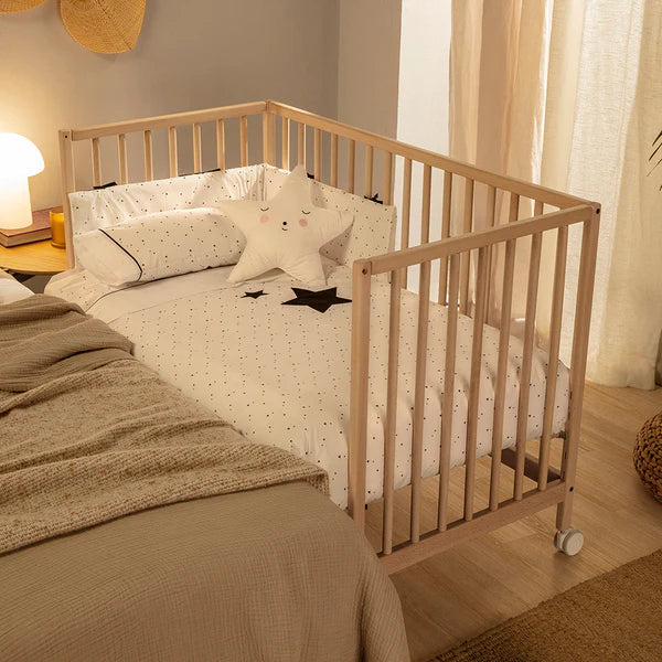 Mountain Cot 120x60cm Oak - Spanish Beechwood Baby Bed