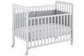 IKID Bari white baby cot 60x120cm with drop-side mechanism and beechwood frame