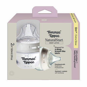 Natural Start Deep Latch 150ml Baby Bottle - Pack of 2