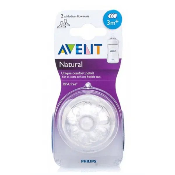 Avent 2 Natural Teats Medium Flow 3m+ Teats USA, Lebanon