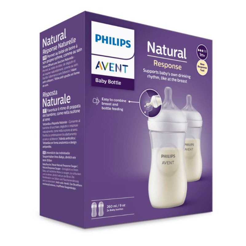Avent Natural Response Feeding Bottle 125ml Pack of 2 | Prenatal, Babies, Nusring, Cybex, Avent Bottle Feeding