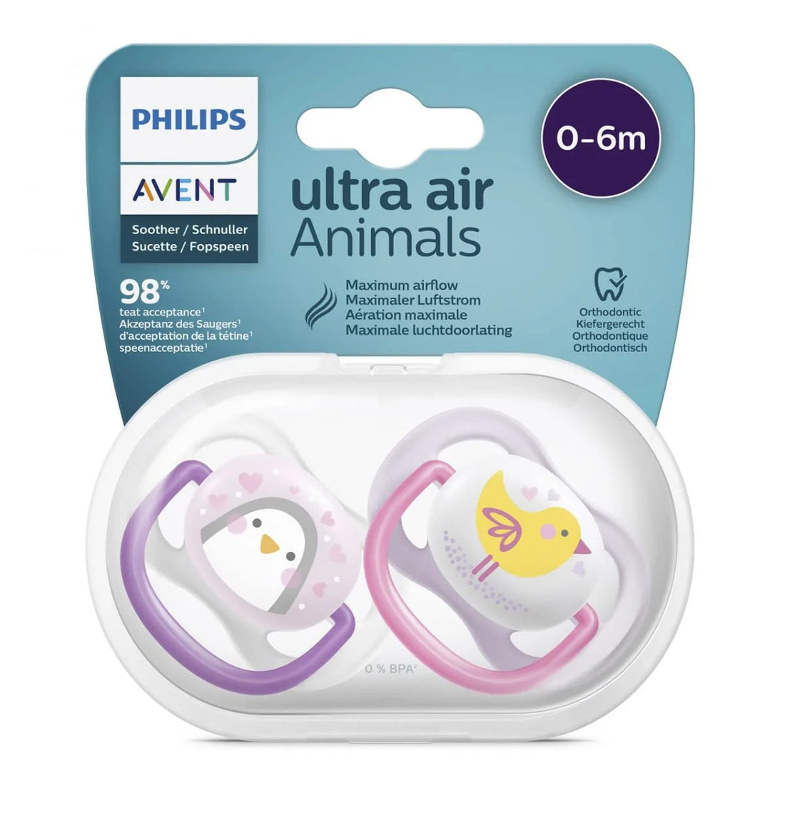 Avent Soother Ultra Air Animals 0-6m Soother USA, Lebanon