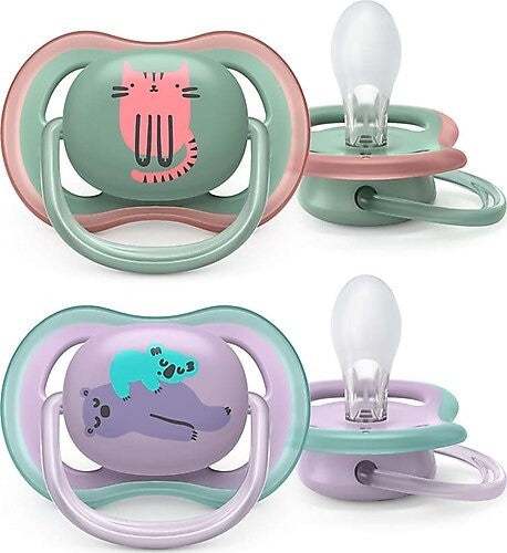 Avent Ultra Air Sterilised Pacifier with Assorted Animal Shapes 6-18m Pack of 2 | Prenatal, Babies, Nusring, Cybex, Avent Pacifier