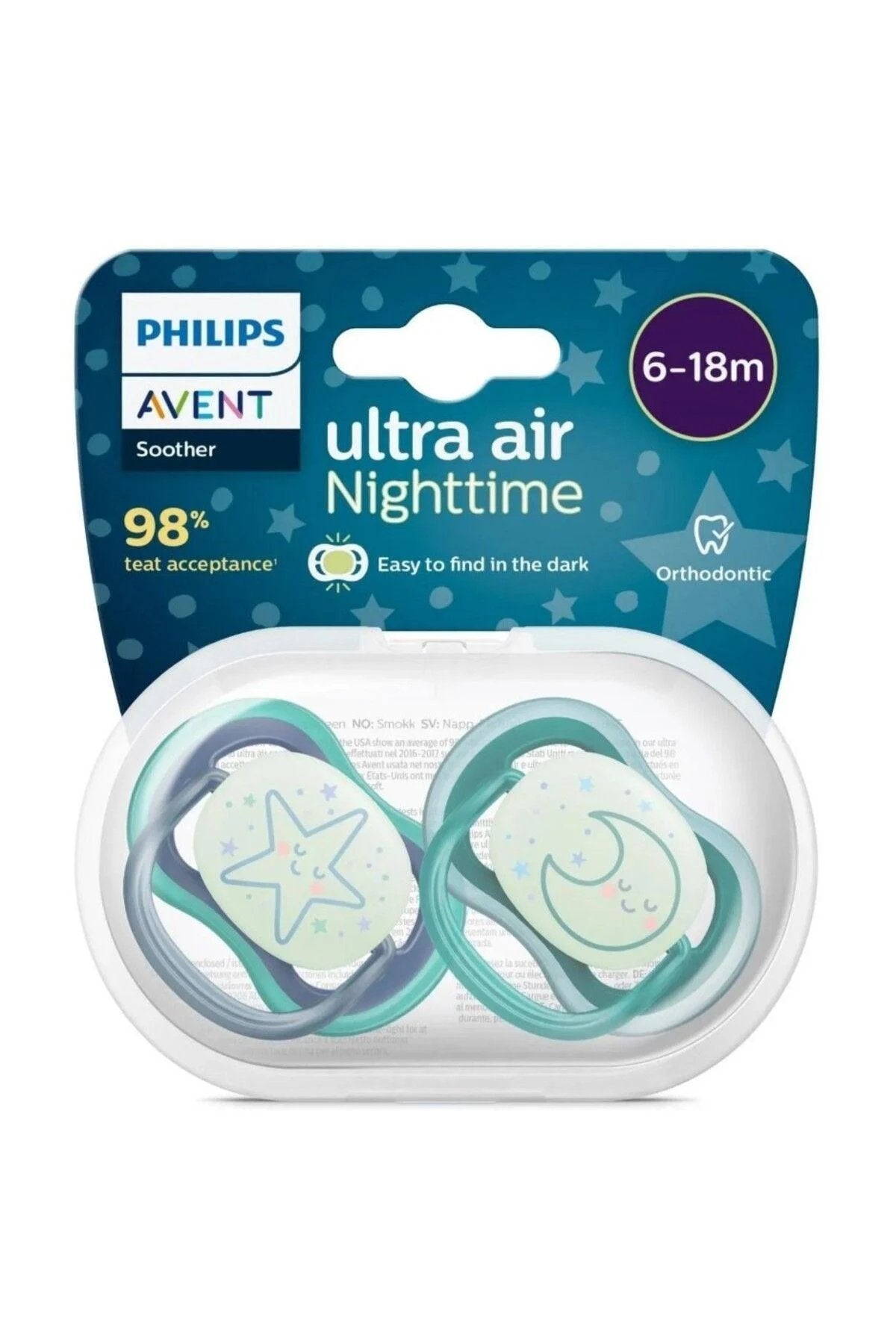 Avent Ultra Air Night Time Soother 6-18m Pack of 2 | Prenatal, Babies, Nusring, Cybex, Avent Pacifier
