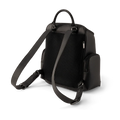 Black caviar-style backpack with padded panel and adjustable shoulder straps