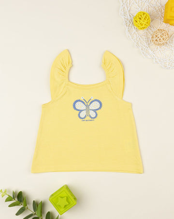 Prenatal Yellow butterfly tank top for girls