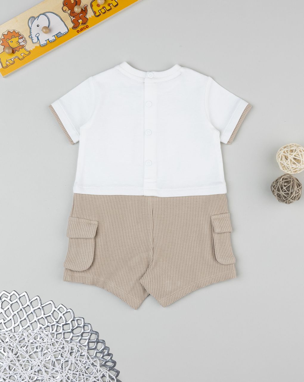 Prenatal White/beige romper for boys