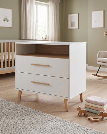 Trevi Dresser White Natural Wax Beech Chest