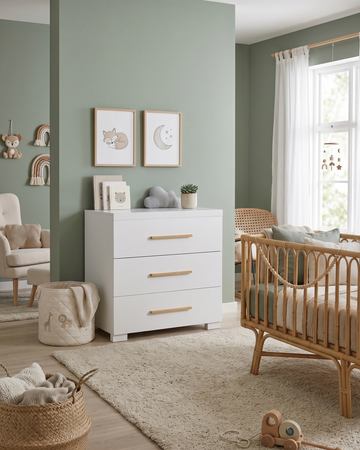 Essenza Unique Chest of Drawers - Modern White Wooden Storage