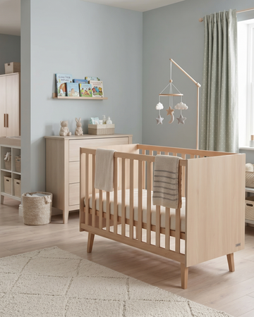 Martha Cot 120x60cm Acacia Wood Natural Baby Bed