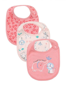 Mother's Choice Cotton Baby Bib Pink Safari Pack of 3 | Prenatal, Babies, Nusring, Cybex, Avent Bib