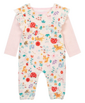 Mother's Choice Dungaree with bodysuit set 0-3m - Garden Bodysuit