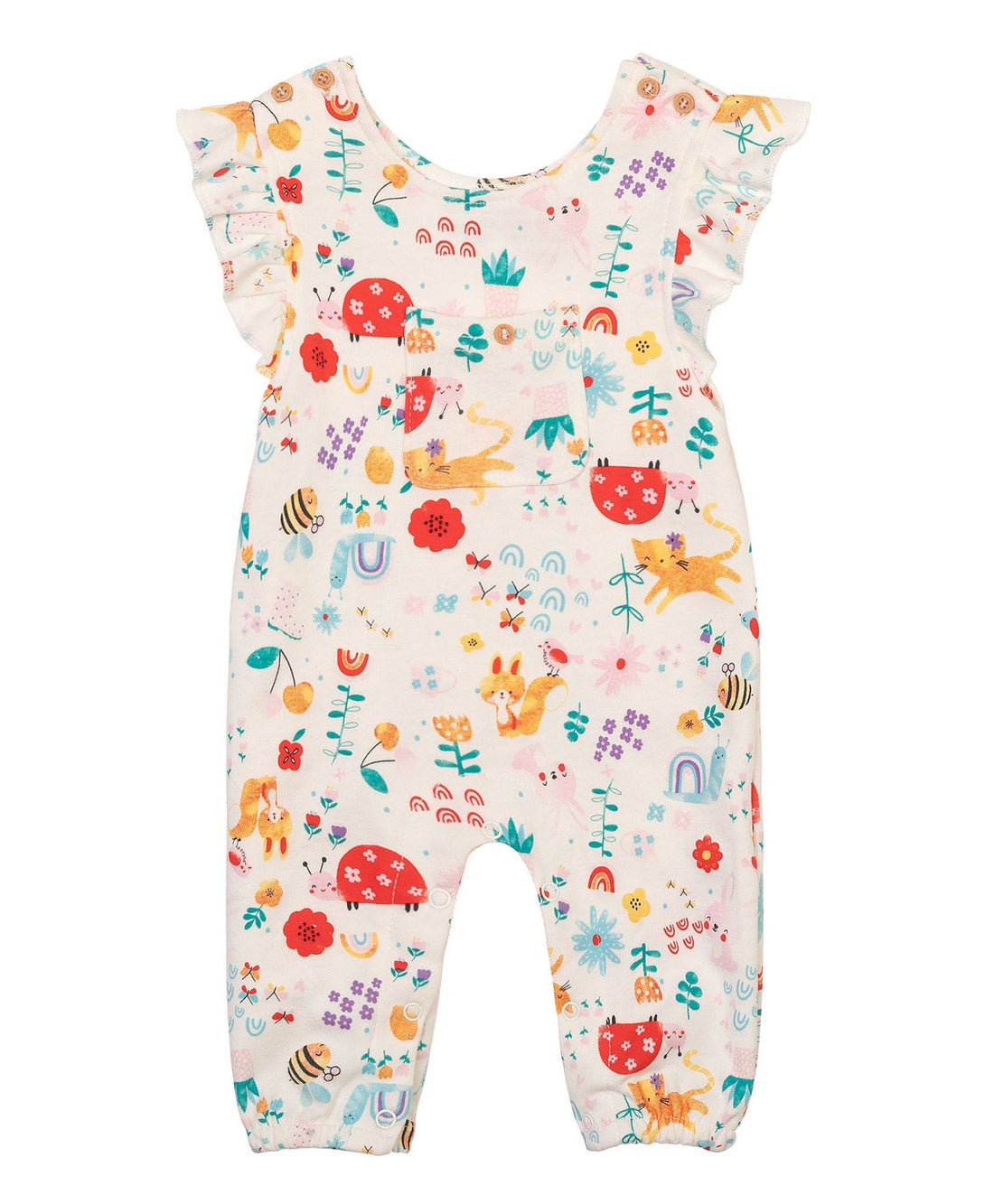 Mother Choice Dungaree with Bodysuit Flowers Set 