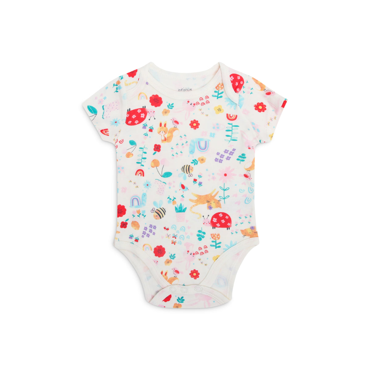 Mother's Choice Pack of 3 Cotton Short-Sleeved Baby Bodysuits In the Garden | Prenatal, Babies, Nusring, Cybex, Avent Bodysuit