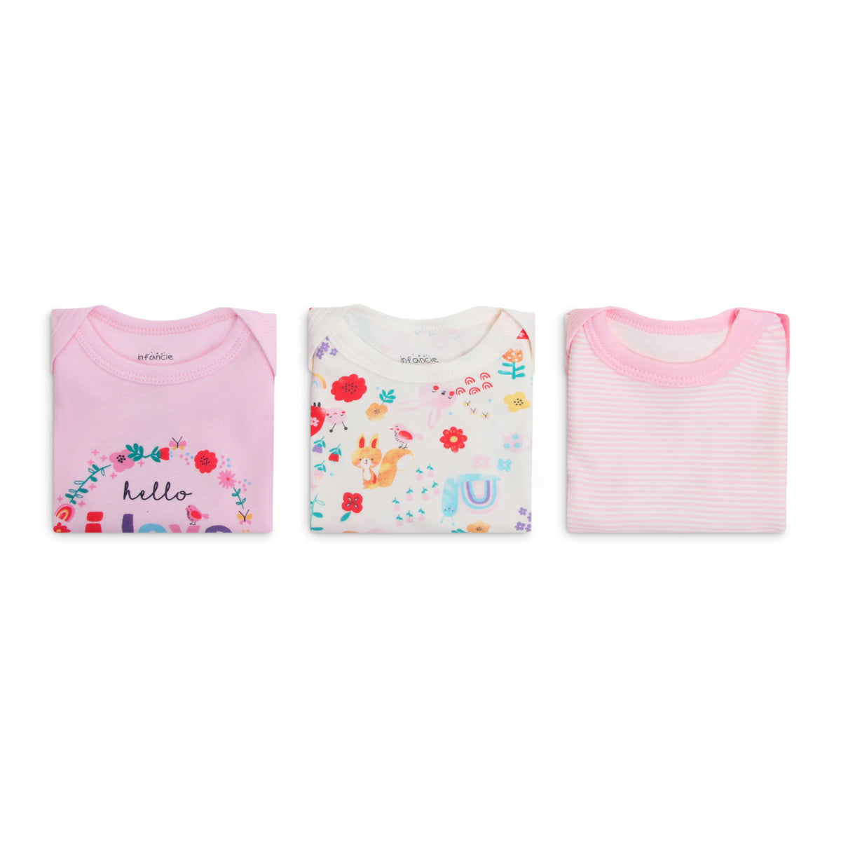 Mother's Choice Pack of 3 Cotton Short-Sleeved Baby Bodysuits In the Garden | Prenatal, Babies, Nusring, Cybex, Avent Bodysuit