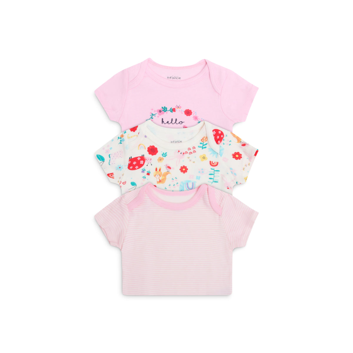 Mother's Choice Pack of 3 Cotton Short-Sleeved Baby Bodysuits In the Garden | Prenatal, Babies, Nusring, Cybex, Avent Bodysuit