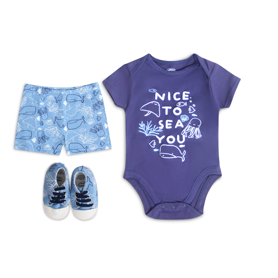Mother Choice 3 Pc Set - Bodysuit, Shorts and Shoes