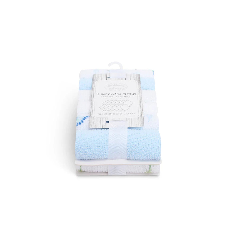 Mother's Choice Pack of 12 wash cloths Palms Wash Cloth