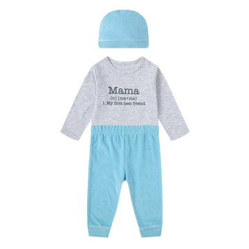 Mother's Choice 3 Pieces Baby Bodysuits, Legging, hat set - 0-3M Bodysuit
