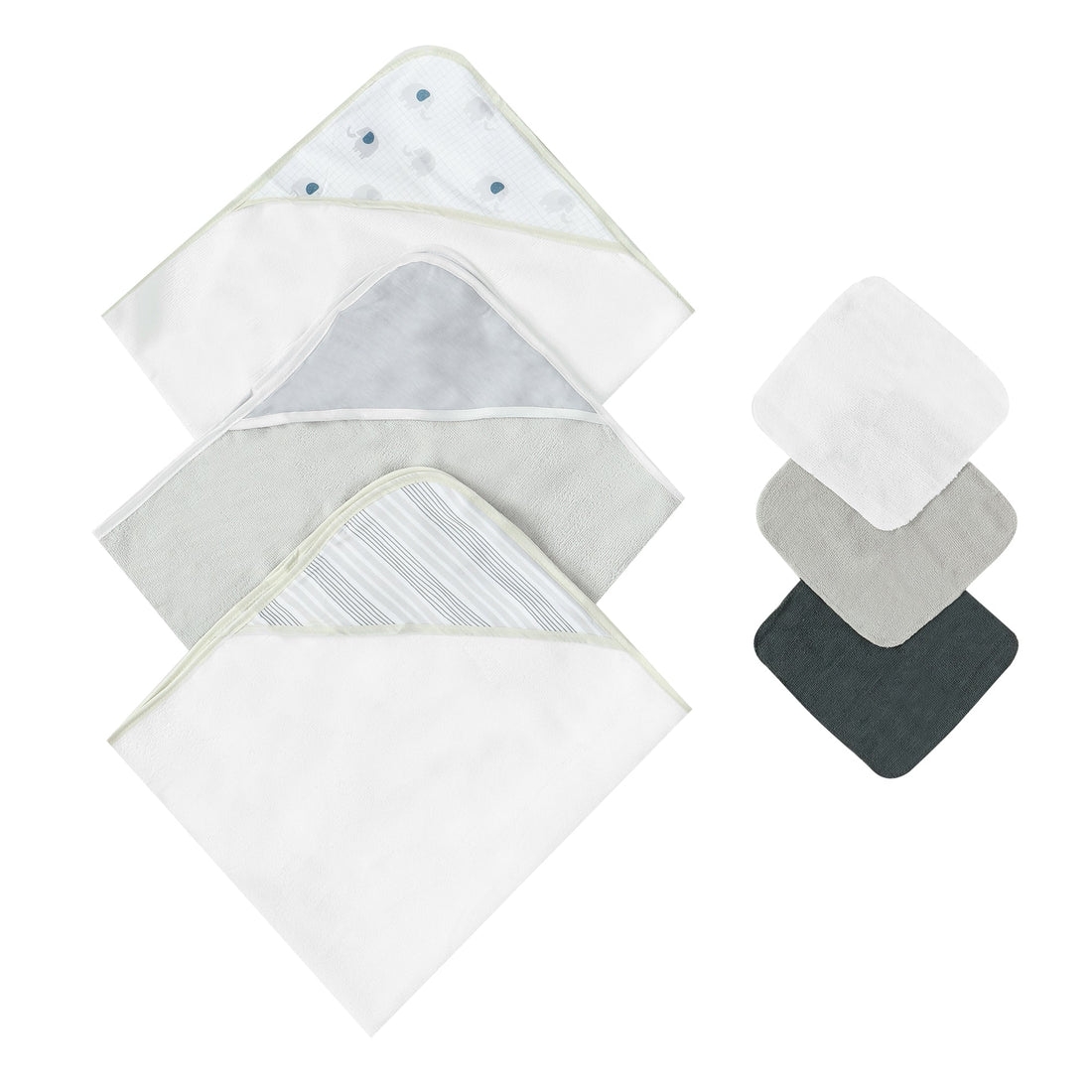 Mother Choice Hooded Towel Pack of 3 & Face Cloth Pack of 3