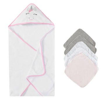 Mother's Choice Unicorn Hooded Towel with 5 Washcloths Hooded Towel