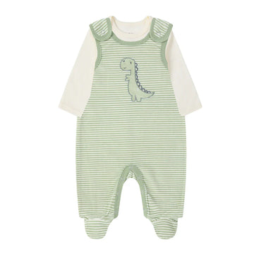 Mother's Choice Dino 2 Pieces Bodysuit & Romper - Green - 0-3M Bodysuit
