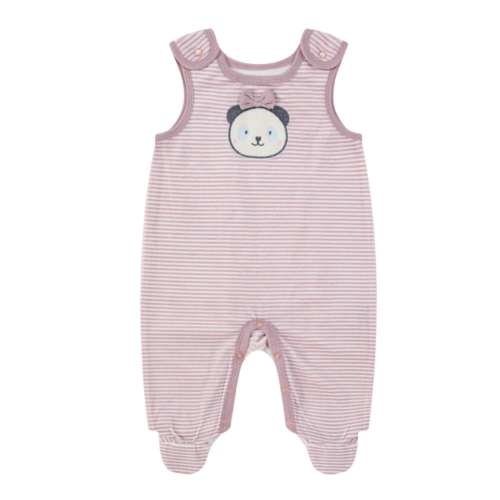 Mother's Choice Panda 2 Pieces Bodysuit & Romper - Purple - 0-3M Bodysuit