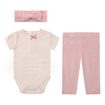 Mother's Choice Beige & Pink, 3 Pieces Bodysuit, Pant & handband | Prenatal, Babies, Nusring, Cybex, Avent Bodysuit