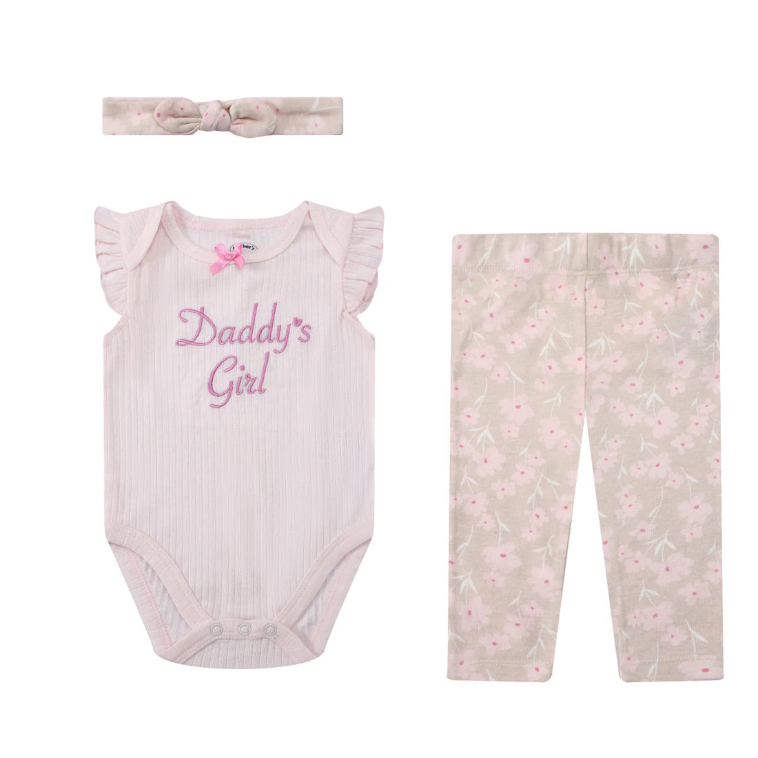 Mother's Choice Pale Rose & Pink, 3 Pieces Bodysuit, Pant & handband | Prenatal, Babies, Nusring, Cybex, Avent Bodysuit