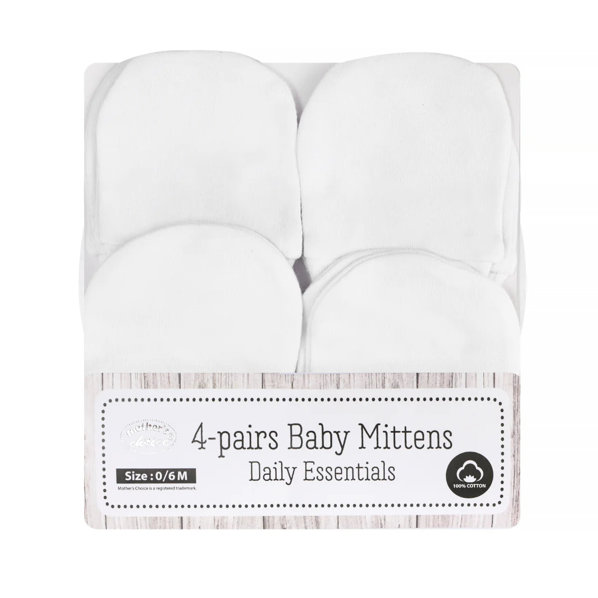 Mother's Choice Pack of 4 White Mittens | Prenatal, Babies, Nusring, Cybex, Avent Mitten