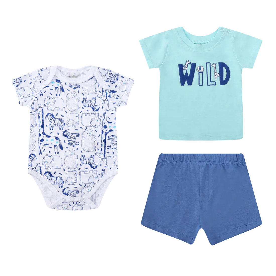 Mother's Choice Baby 3 Pieces bodysuit, top & short "Wild" | Prenatal, Babies, Nusring, Cybex, Avent Bodysuit
