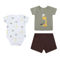 Mother's Choice Baby 3 Pieces bodysuit, top & short 