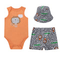 Mother Choice Baby 3 Pieces Bodysuits, Shorts & Sunhat Set Lion