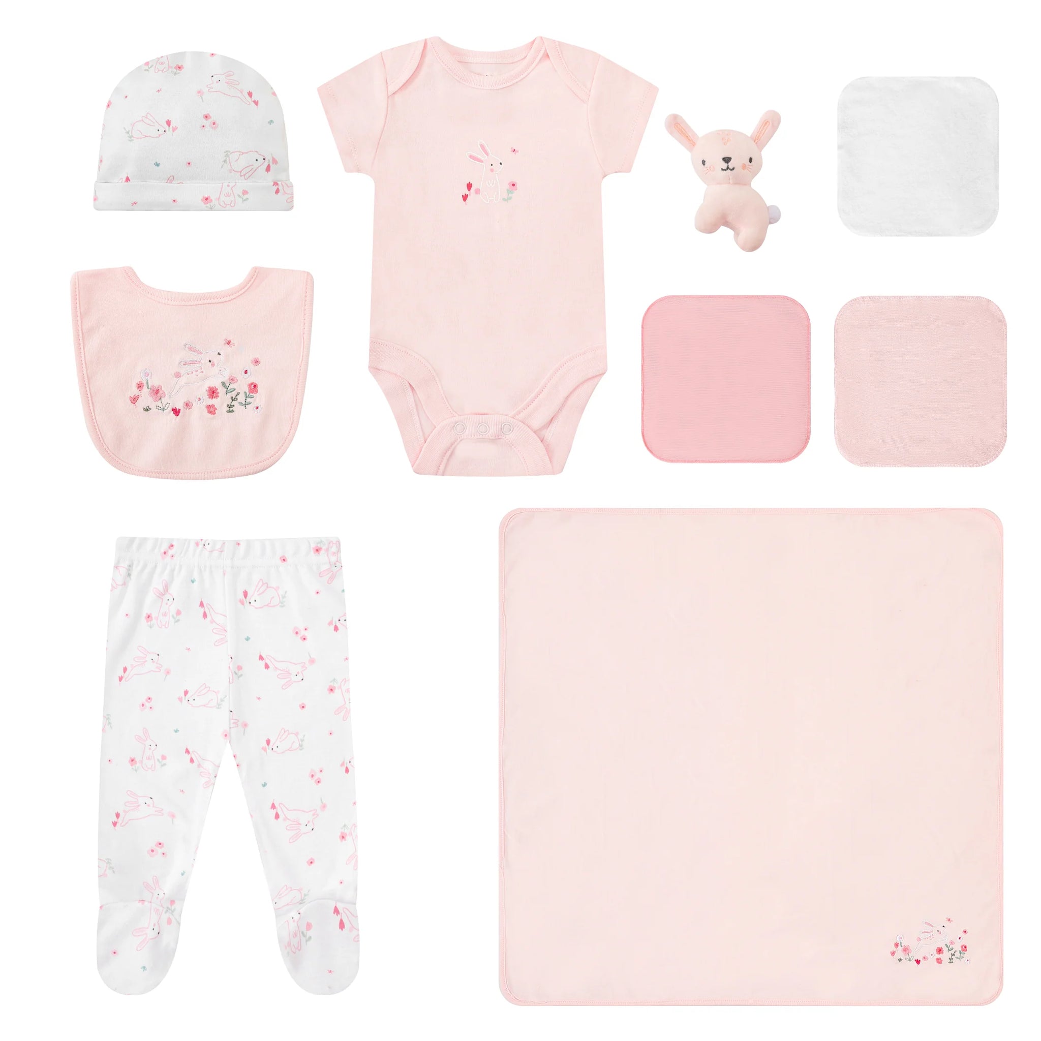 Mother's Choice 10 Pieces Baby Set Pink & White With Bunny | Prenatal, Babies, Nusring, Cybex, Avent Outfit Set