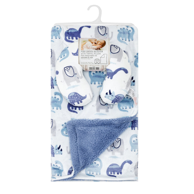 Mother's Choice Baby blanket with pillow Blue Dino | Prenatal, Babies, Nusring, Cybex, Avent Pillow