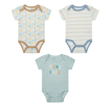Mother Choice Baby 3 Pieces Short Sleeve Bodysuits Mini Dude