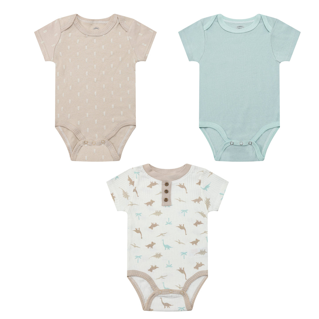 Mother Choice Baby 3 Pieces Short Sleeve Bodysuits Dino
