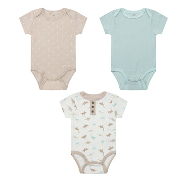 Mother Choice Baby 3 Pieces Short Sleeve Bodysuits Dino