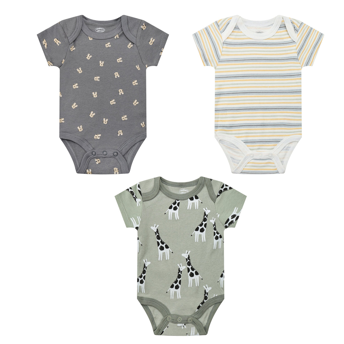 Mother Choice Baby 3 Pieces Short Sleeve Bodysuits Girafe