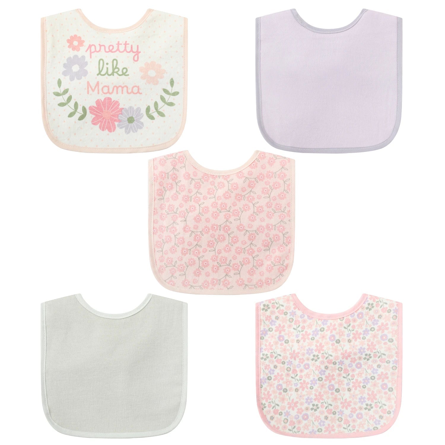 Mother's Choice Pack of 5 "Pretty Like Mama" Bib Bib