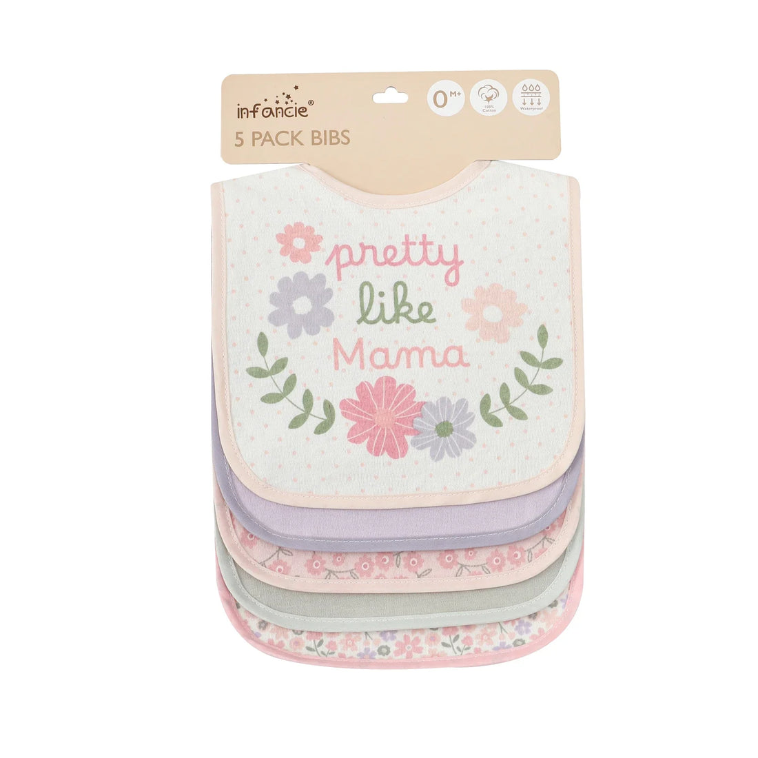 Mother's Choice Pack of 5 "Pretty Like Mama" Bib Bib