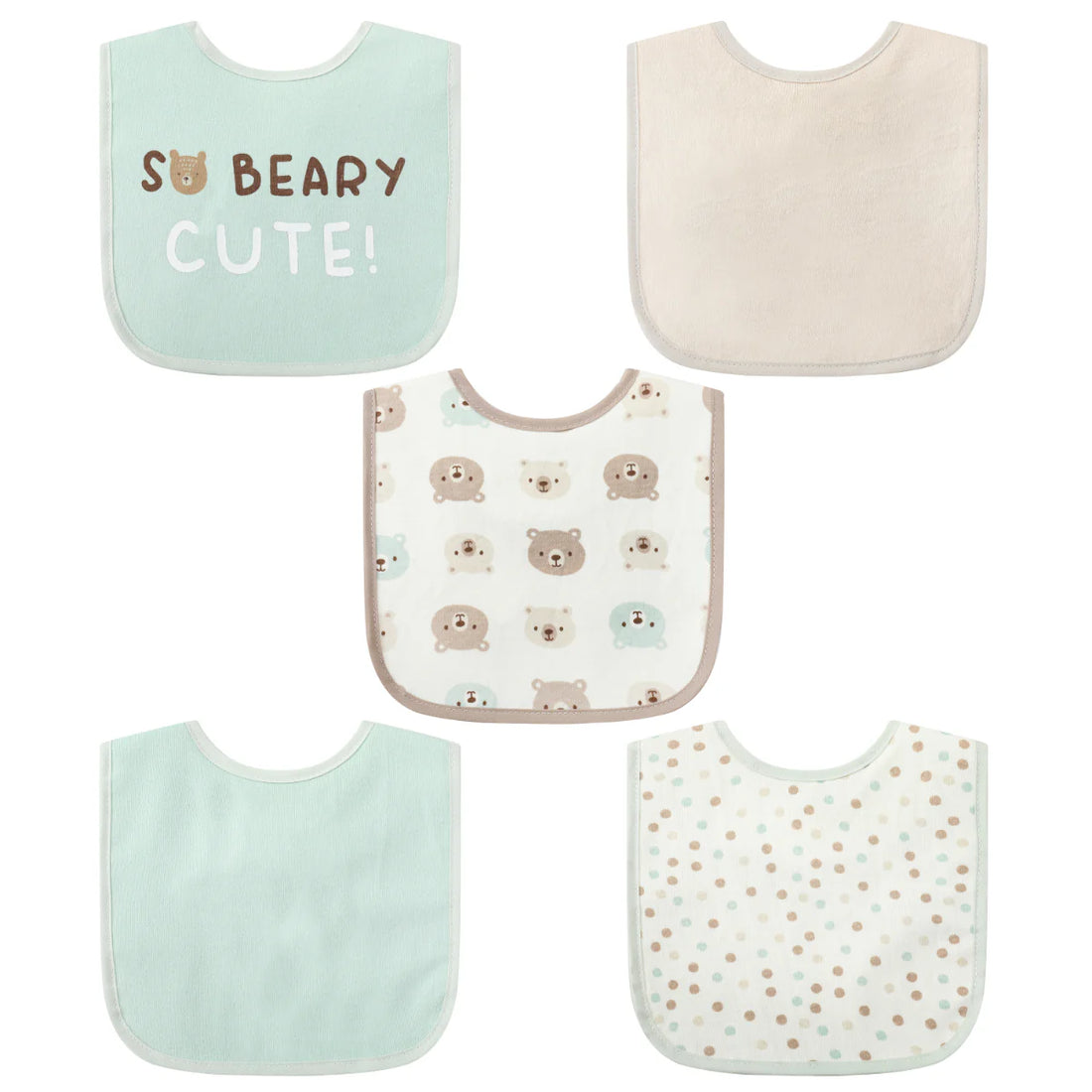 Mother's Choice "So Beary Cute" Pack of 5 Bibs | Prenatal, Babies, Nusring, Cybex, Avent Bib