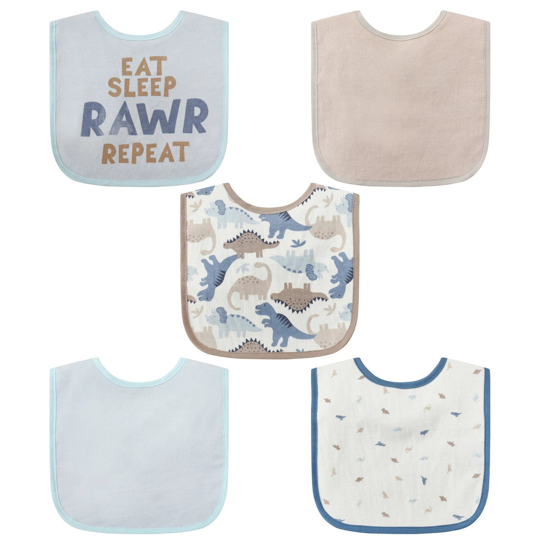 Mother's Choice Pack of 5 "Eat Sleep RAWR Repeat" Bib Bib