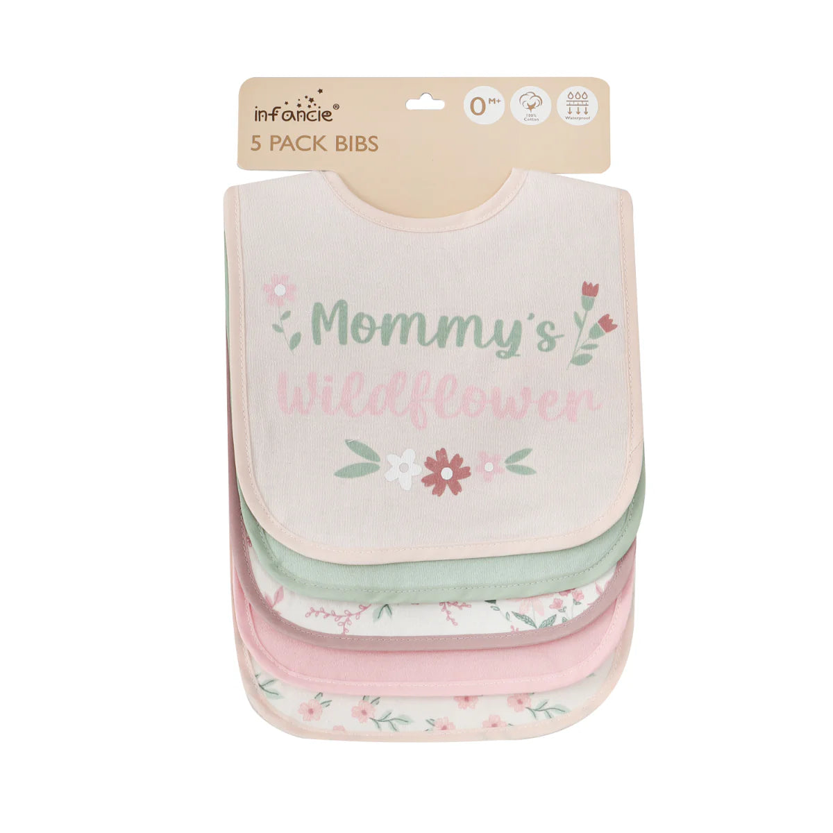 Mother's Choice "Mommy Wildflower" Pack of 5 Bibs | Prenatal, Babies, Nusring, Cybex, Avent Bib